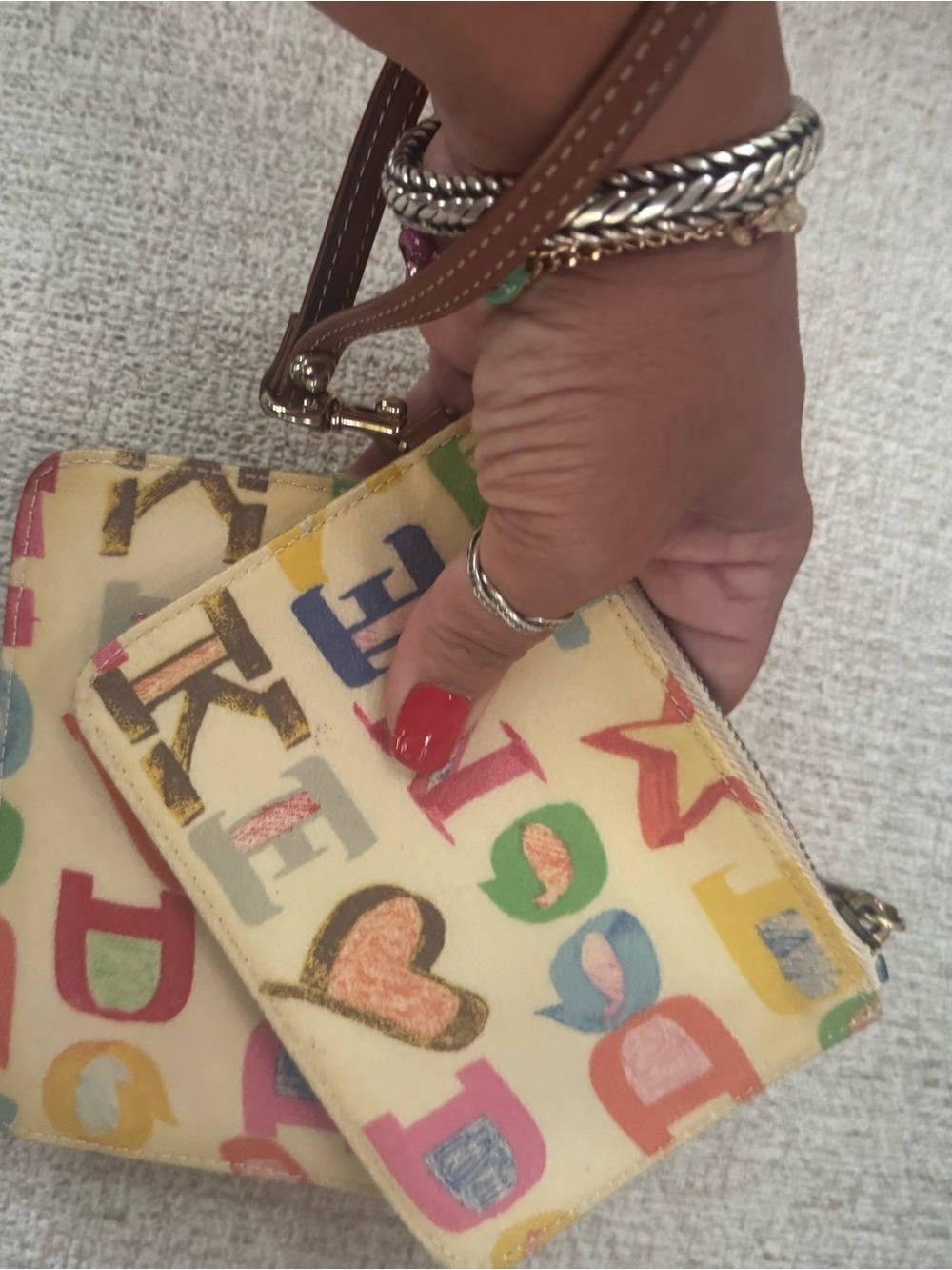 Dooney & Bourke Initials & Hearts Zip Wristlets With 🌈 Zippers